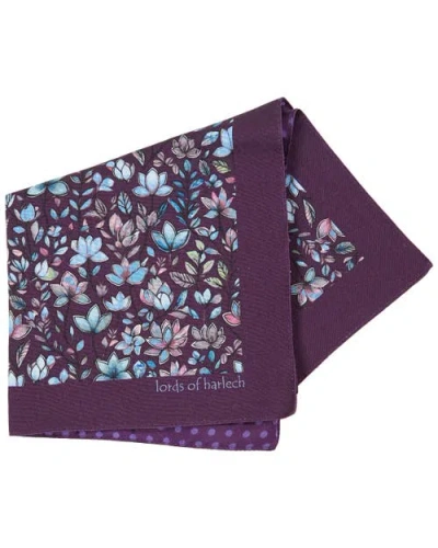 Lords Of Harlech Hudson Merino Wool Handkerchief Pocket Square In Multi