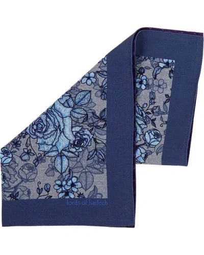 Lords Of Harlech Hudson Merino Wool Handkerchief Pocket Square In Multi