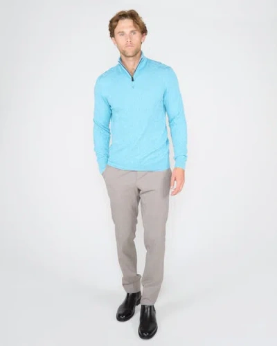 Lords Of Harlech Quinn Quarter Zip Merino Wool Sweater In Blue