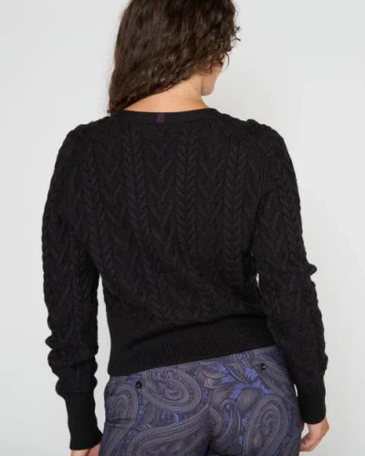 Lords Of Harlech Samantha Cashmere Blend Cable Knit Cardigan Sweater In Animal Print