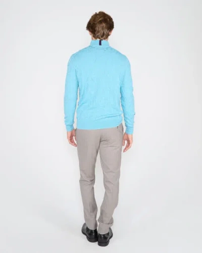 Lords Of Harlech Quinn Quarter Zip Merino Wool Sweater In Blue
