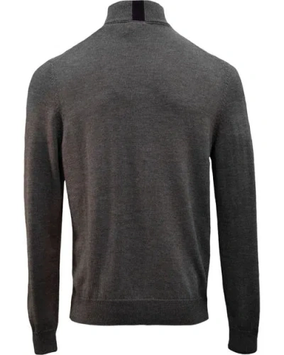 Lords Of Harlech Quest Fully Fashioned Quarter-zip Merino Sweater In Gray