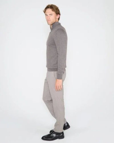 Lords Of Harlech Quest Fully Fashioned Quarter-zip Merino Sweater In Gray