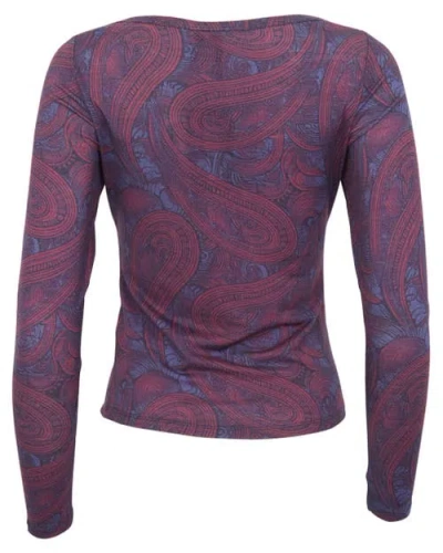 Lords Of Harlech Carly Merino Long Sleeve Boatneck Shirt In Purple