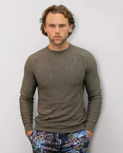 Lords Of Harlech Cole Fully Fashioned Merino Wool Crewneck Sweater In Brown