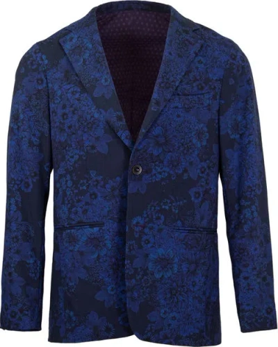 Lords Of Harlech Judd Fully Lined Tailored Wool Blazer In Blue