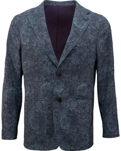 Lords Of Harlech Judd Fully Lined Tailored Wool Blazer In Blue