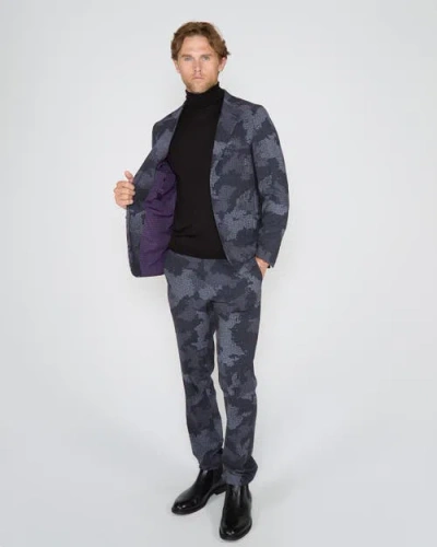 Lords Of Harlech Judd Fully Lined Tailored Wool Blazer In Blue