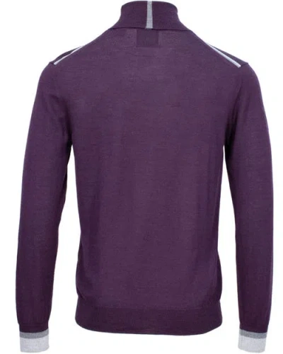 Lords Of Harlech Ronald Merino Wool Turtleneck Sweater In Purple