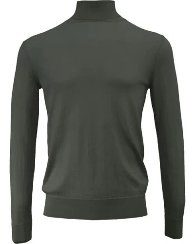 Lords Of Harlech Ronan Merino Wool Turtleneck Sweater In Green
