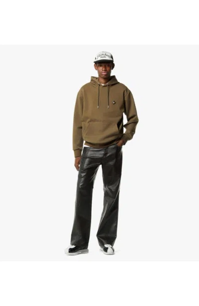 Mcm Essential Logo Patch Ponte Hoodie In Brown
