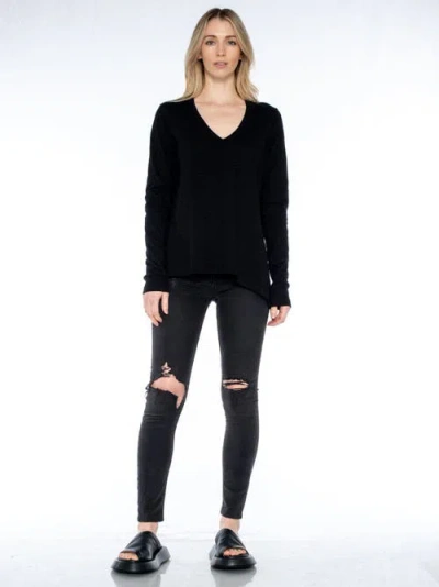 Wilt Clothing Sexy Deep V Double Slant Hem Tee In Green