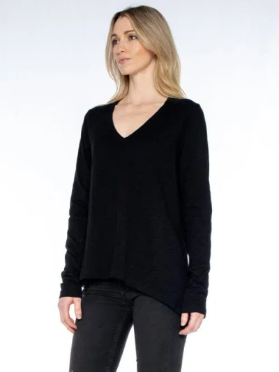 Wilt Clothing Sexy Deep V Double Slant Hem Tee In Green