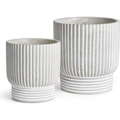 Napa Home & Garden Pinny Flowerpot Planters, Set Of 2 In White