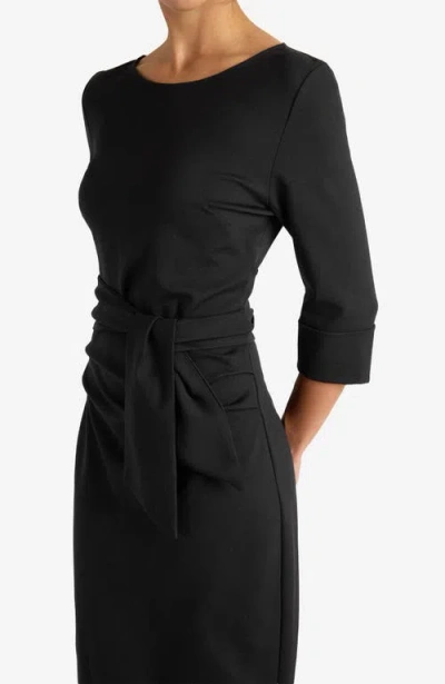 Santorelli Trinity Midi Sheath Dress In Black