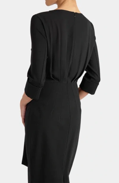 Santorelli Trinity Midi Sheath Dress In Black