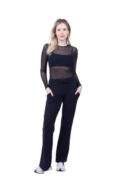 Lezat Taylor Organic Cotton Wide Leg Pocketed Pant In Black