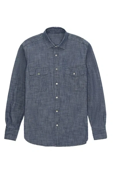 Fortela Sheep Chambray Shirt In Blue