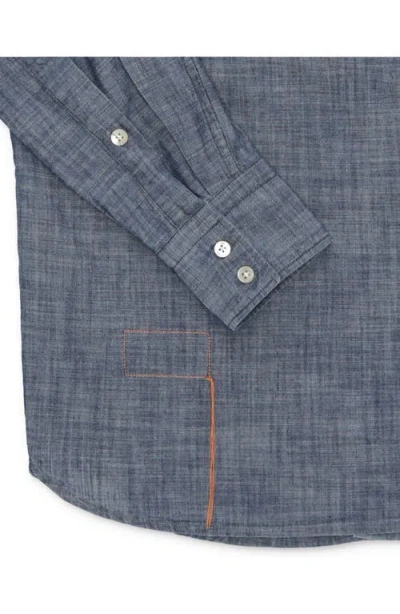Fortela Sheep Chambray Shirt In Blue
