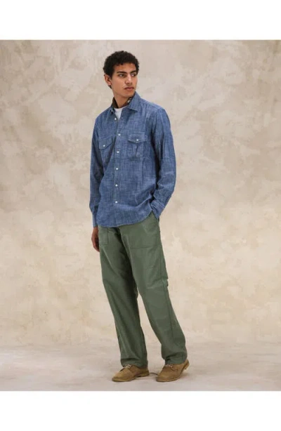 Fortela Sheep Chambray Shirt In Blue