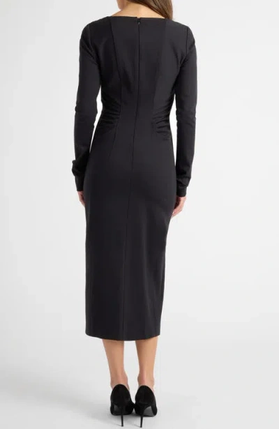 Santorelli Willa Long Sleeve Midi Dress In Black