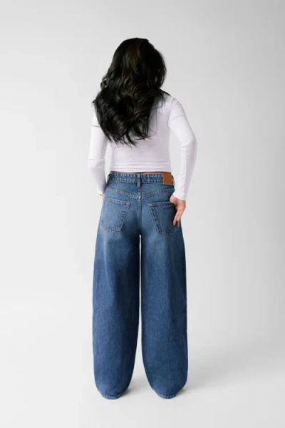Nelle Atelier The Kiki Petite Mid Rise Baggy Jean In Blue