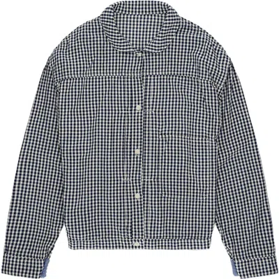 Fortela Peter Vichy Cotton Jacket In Blue