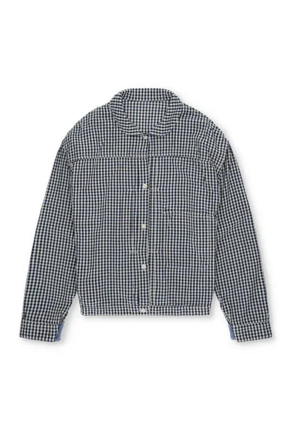 Fortela Peter Vichy Cotton Jacket In Blue