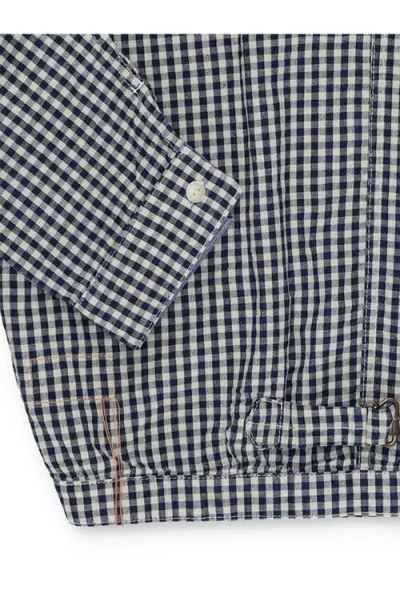 Fortela Peter Vichy Cotton Jacket In Blue