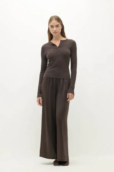 Naked Cashmere Marlowe Cashmere Henley In Brown