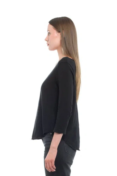 Wilt Clothing 3/4 Sleeve V-neck Shirttail Tee With Raw Hem Top In Animal Print