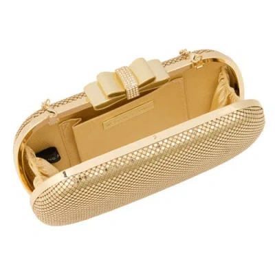 Whiting & Davis Marilyn Bow Minaudiere In Gold