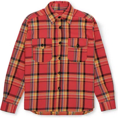 Fortela Kenny Cotton Check Overshirt In Red