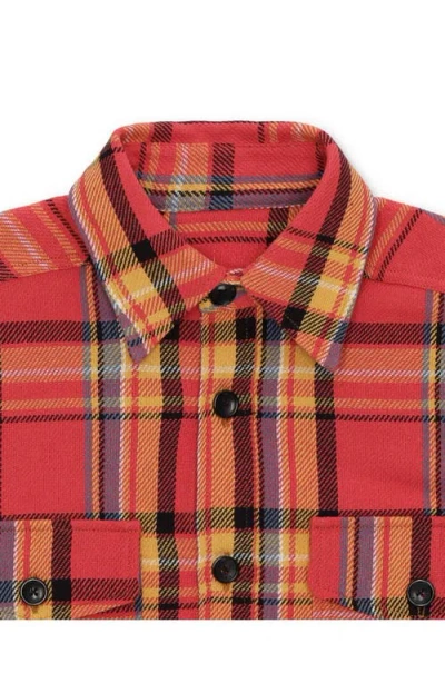 Fortela Kenny Cotton Check Overshirt In Red
