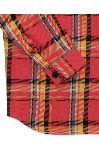 Fortela Kenny Cotton Check Overshirt In Red