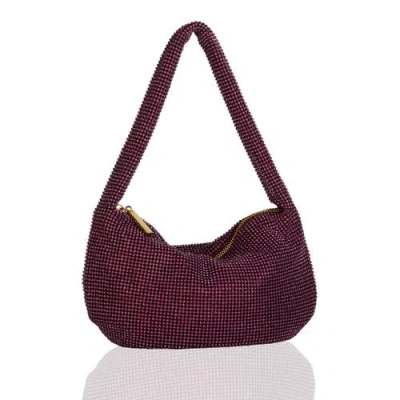 Whiting & Davis Farrah Crystal Hobo In Burgundy