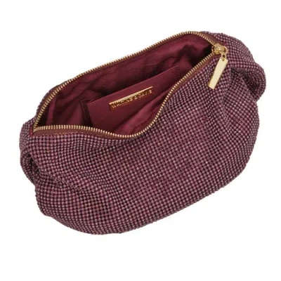 Whiting & Davis Farrah Crystal Hobo In Burgundy
