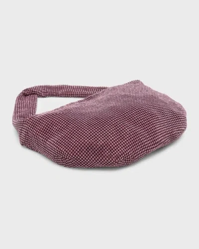 Whiting & Davis Farrah Crystal Hobo In Burgundy