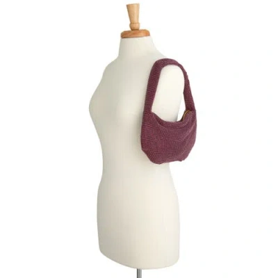 Whiting & Davis Farrah Crystal Hobo In Burgundy