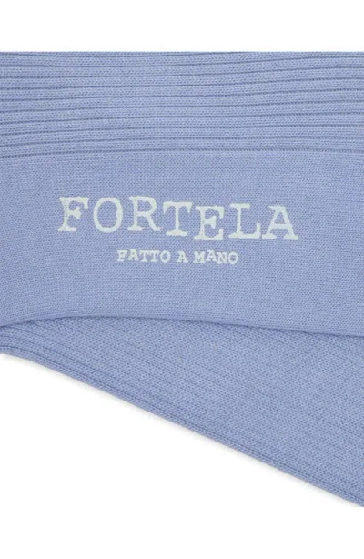 Fortela 2 Mid-length Lisle Cotton Socks In Purple