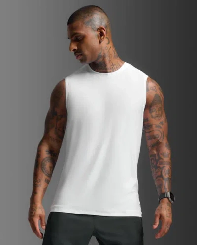 2xu Mens Signature Tank In White