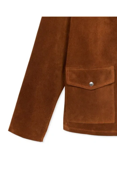 Fortela Welder Suede Leather Jacket In Brown