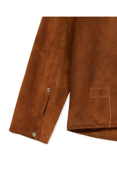 Fortela Welder Suede Leather Jacket In Brown