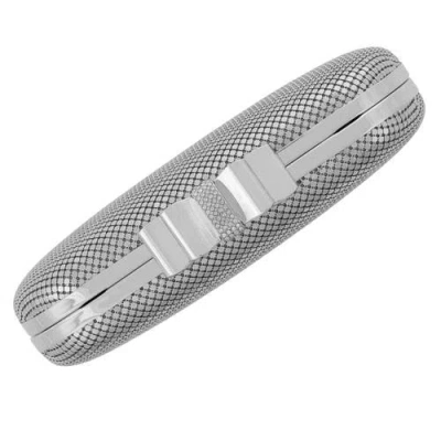 Whiting & Davis Marilyn Bow Minaudiere In Silver