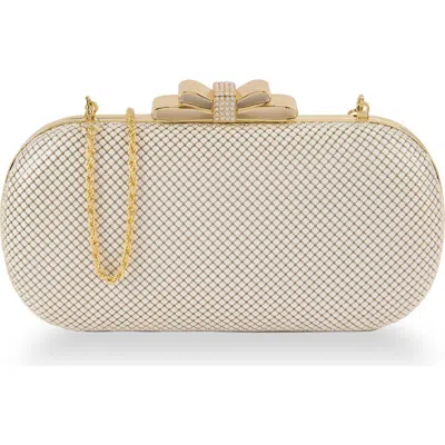 Whiting & Davis Marilyn Bow Minaudiere In Gold