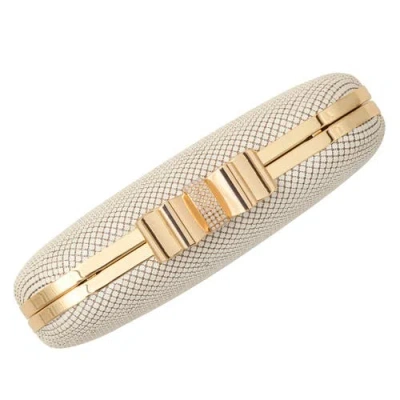 Whiting & Davis Marilyn Bow Minaudiere In Gold