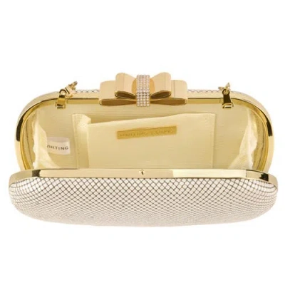 Whiting & Davis Marilyn Bow Minaudiere In Gold