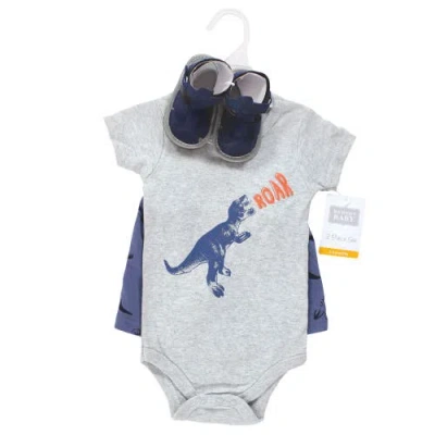Hudson Baby Cotton Bodysuit, Shorts And Shoe Set In Animal Print
