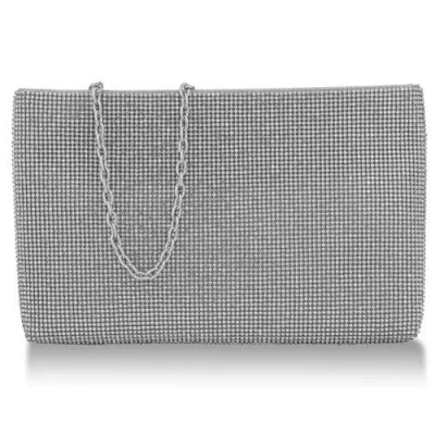 Whiting & Davis Lainey Crystal Clutch In Silver