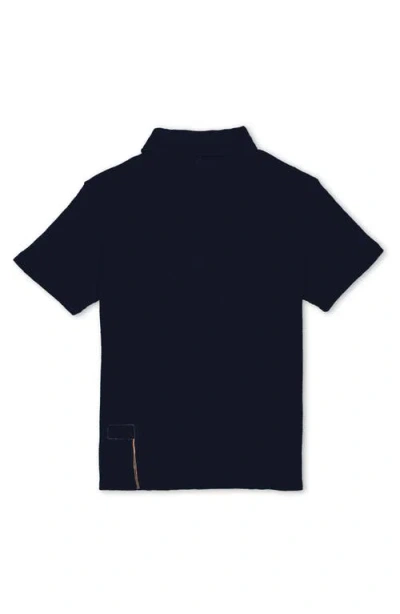 Fortela Missourim Waffle Jersey Short Sleeve Polo In Blue